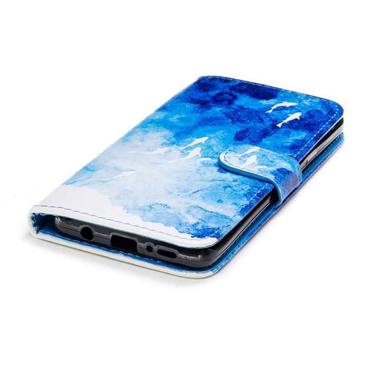 For Samsung Galaxy S9+ G965 Pattern Printing Leather Wallet Stand Mobile Cover - Fish-5