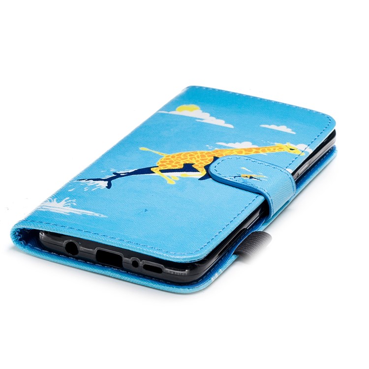 Pattern Printing Wallet Stand Leather Cover for Samsung Galaxy S9 Plus G965 - Giraffe Riding Whale-5