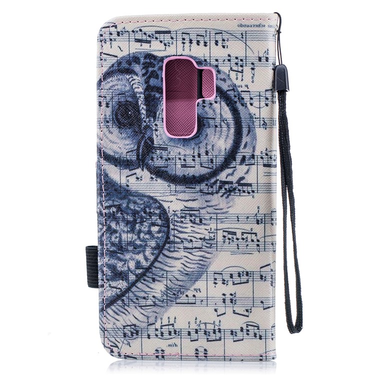 Pattern Printing Wallet Stand Leather Shell for Samsung Galaxy S9 Plus G965 - Owl and Stave-2