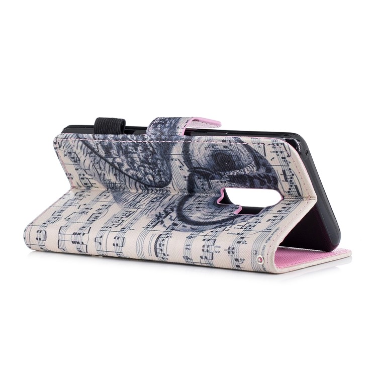 Pattern Printing Wallet Stand Leather Shell for Samsung Galaxy S9 Plus G965 - Owl and Stave-3