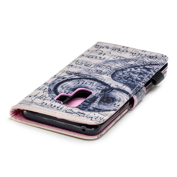 Pattern Printing Wallet Stand Leather Shell for Samsung Galaxy S9 Plus G965 - Owl and Stave-6