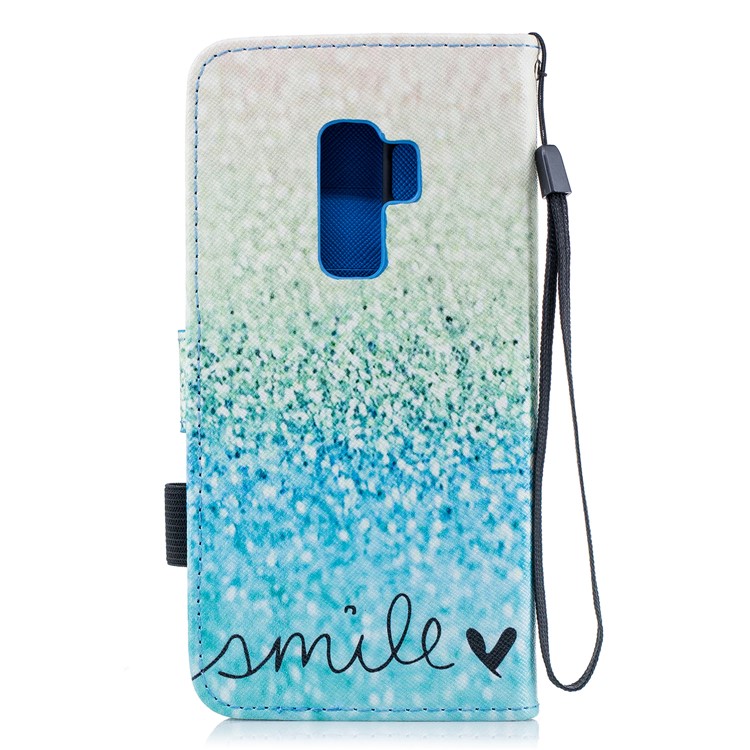 Pattern Printing Wallet Leather Stand Phone Case for Samsung Galaxy S9 Plus G965 - Smile-2
