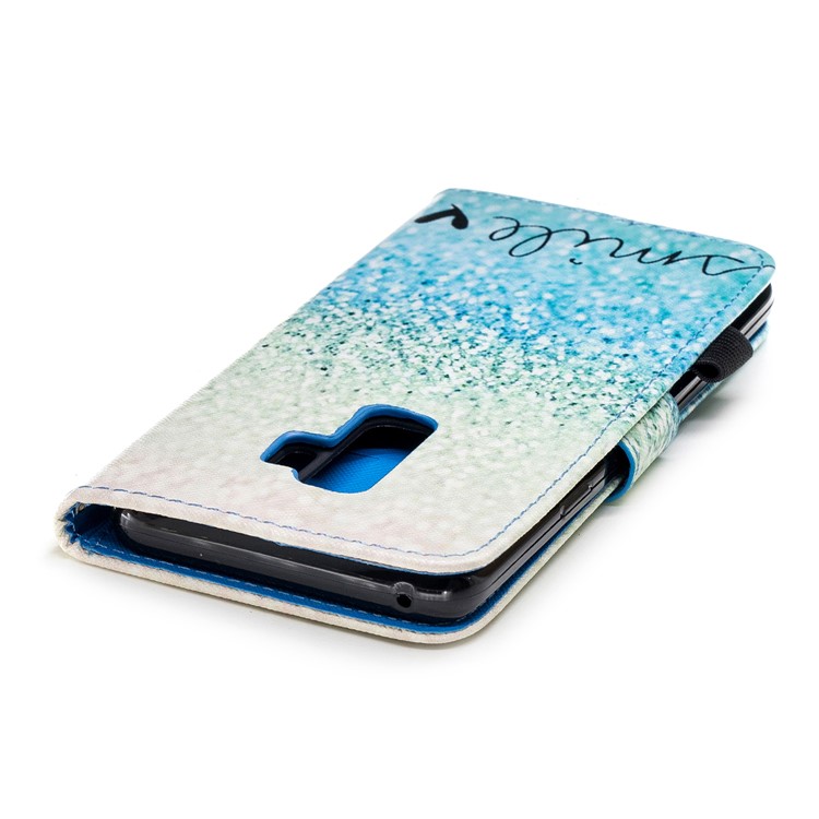 Pattern Printing Wallet Leather Stand Phone Case for Samsung Galaxy S9 Plus G965 - Smile-6