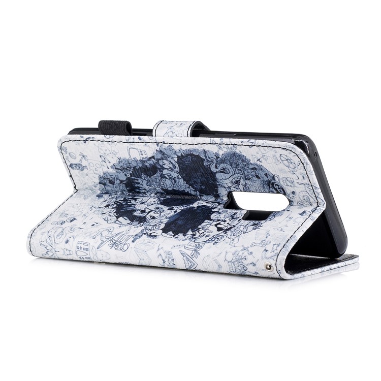 Pattern Printing Wallet Leather Stand Phone Cover for Samsung Galaxy S9 Plus G965 - Skull-3