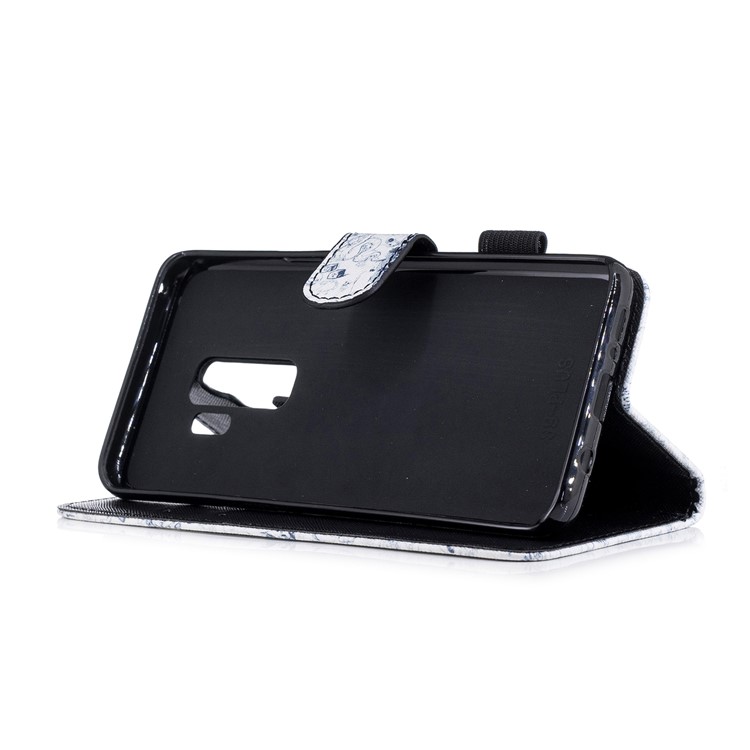 Pattern Printing Wallet Leather Stand Phone Cover for Samsung Galaxy S9 Plus G965 - Skull-4