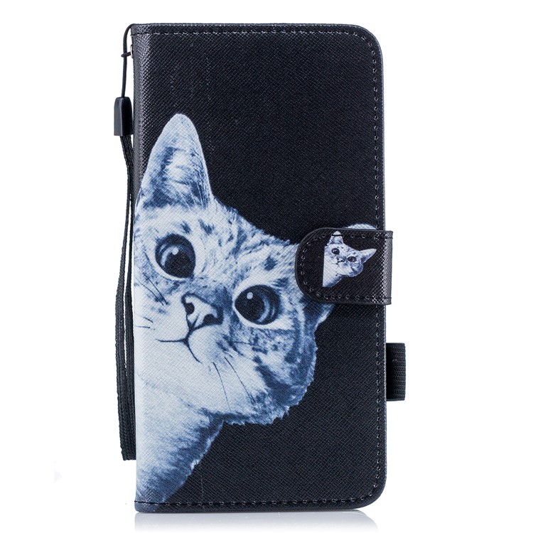 Pattern Printing PU Leather Wallet Stand Phone Shell for Samsung Galaxy S9+ G965 - Adorable Cat-1