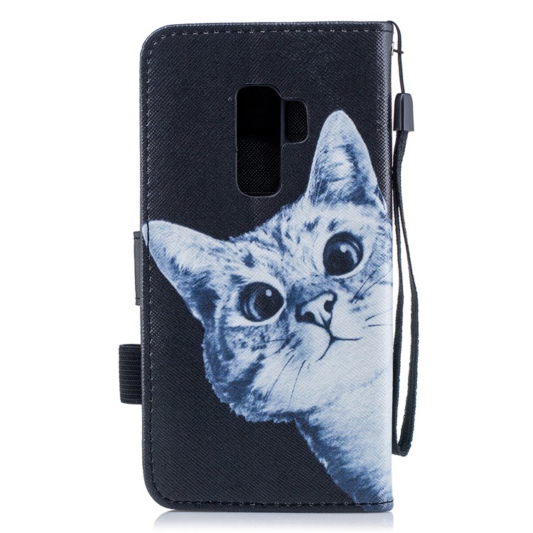 Pattern Printing PU Leather Wallet Stand Phone Shell for Samsung Galaxy S9+ G965 - Adorable Cat-2