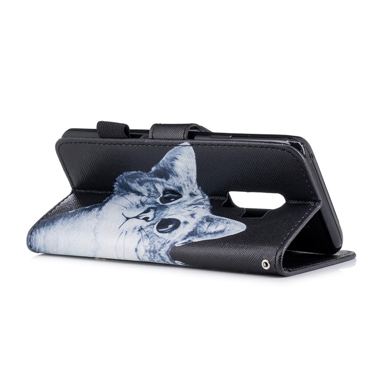 Pattern Printing PU Leather Wallet Stand Phone Shell for Samsung Galaxy S9+ G965 - Adorable Cat-3