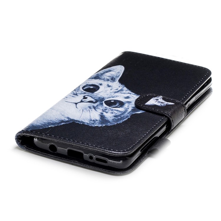 Pattern Printing PU Leather Wallet Stand Phone Shell for Samsung Galaxy S9+ G965 - Adorable Cat-5