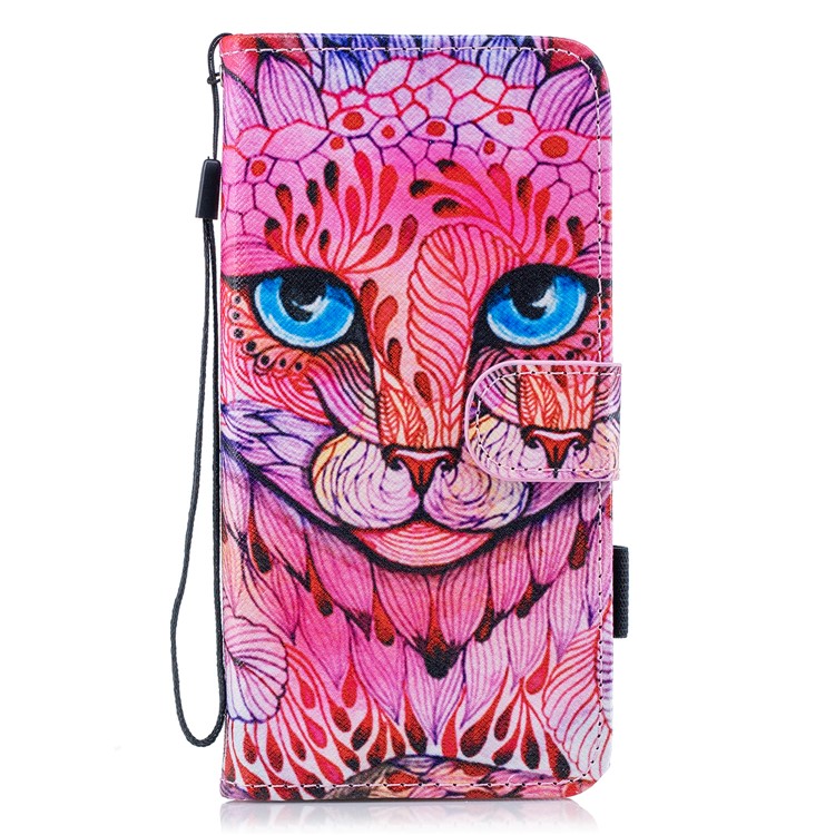 Pattern Printing PU Leather Card Holder Mobile Casing for Samsung Galaxy S9+ G965 - Abstract Cat-1