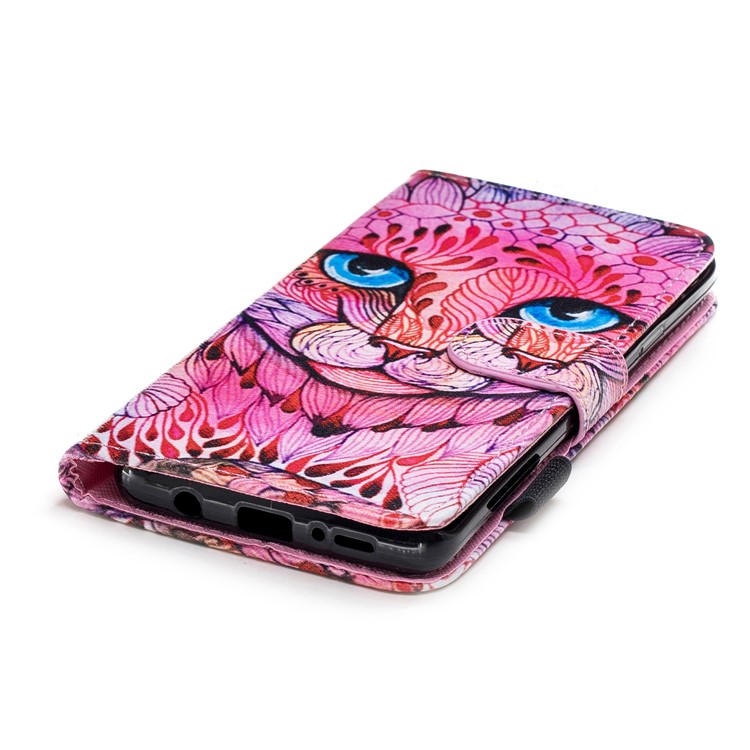 Pattern Printing PU Leather Card Holder Mobile Casing for Samsung Galaxy S9+ G965 - Abstract Cat-5