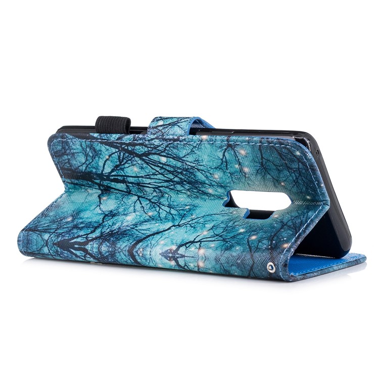 Pattern Printing PU Leather Protective Cover Shell with Stand for Samsung Galaxy S9+ G965 - Forest-3