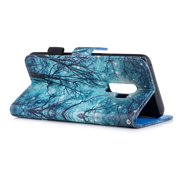 Pattern Printing PU Leather Protective Cover Shell with Stand for Samsung Galaxy S9+ G965 - Forest-4