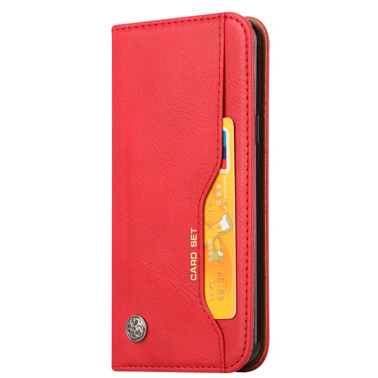 For Samsung Galaxy S9 G960 PU Leather Wallet Stand Protection Flip Case - Red-3
