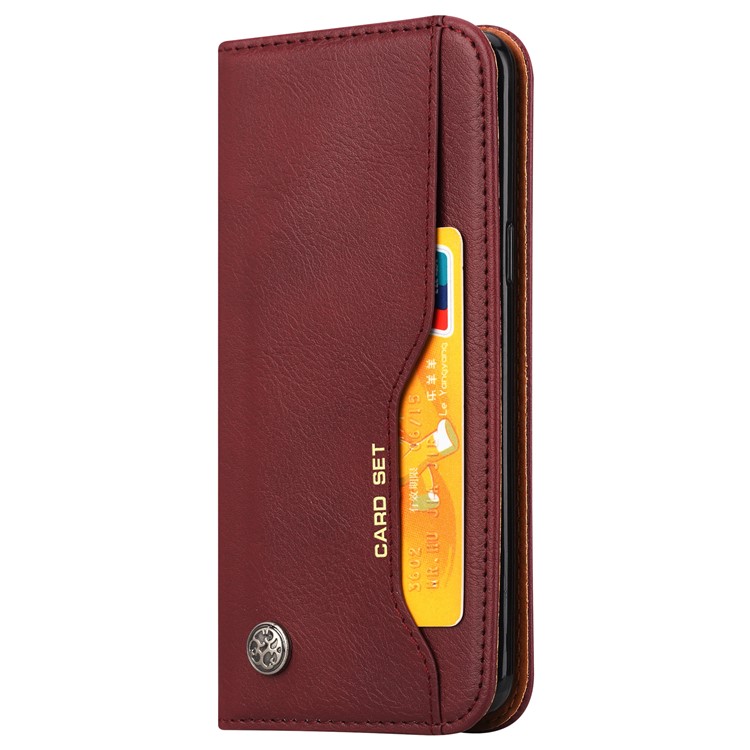 For Samsung Galaxy S9 G960 PU Leather Wallet Stand Cover Case with Card Holder - Wine Red-3