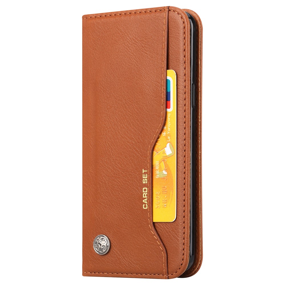 For Samsung Galaxy S9 G960 Leather Stand Wallet Protection Cover - Brown-4