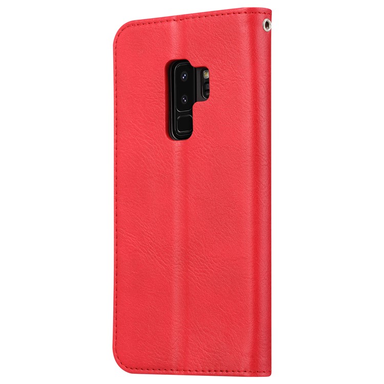 PU Leather Wallet Stand Case Cover for Samsung Galaxy S9+ G965 - Red-4