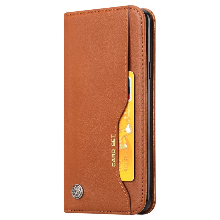 For Samsung Galaxy S9+ G965 PU Leather Wallet Stand Protective Casing - Brown-3
