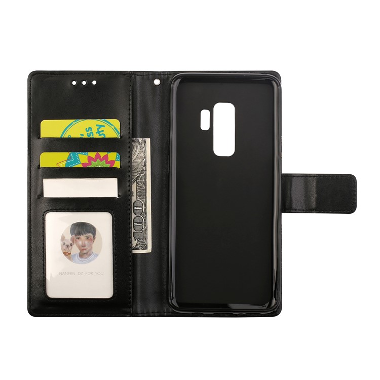 Imprinted Mandala Pattern Leather Wallet Case with Stand for Samsung Galaxy S9 Plus SM-G965 - Black-6