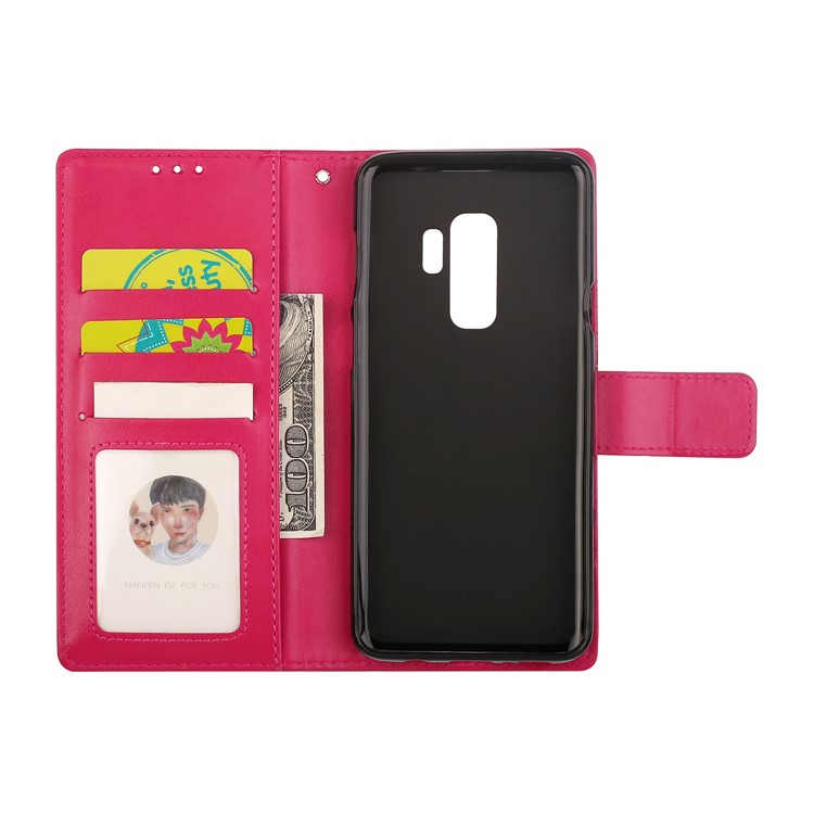 Imprinted Mandala Pattern Leather Wallet Shell with Stand for Samsung Galaxy S9+ SM-G965 - Rose-6