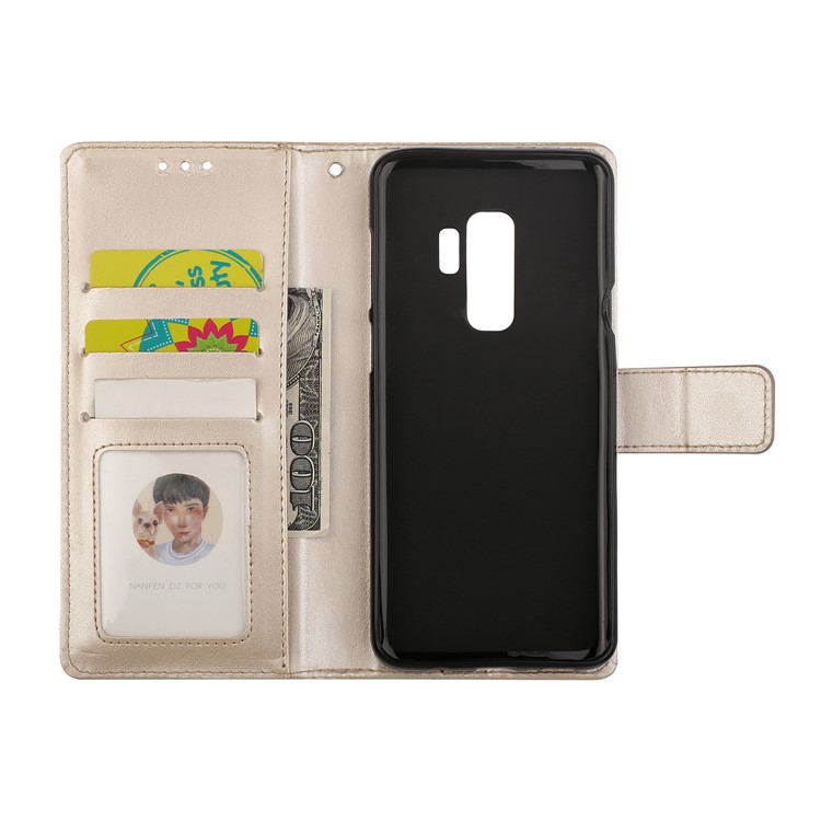 Imprinted Mandala Pattern Leather Wallet Mobile Phone Case with Stand for Samsung Galaxy S9 Plus SM-G965 - Gold-6