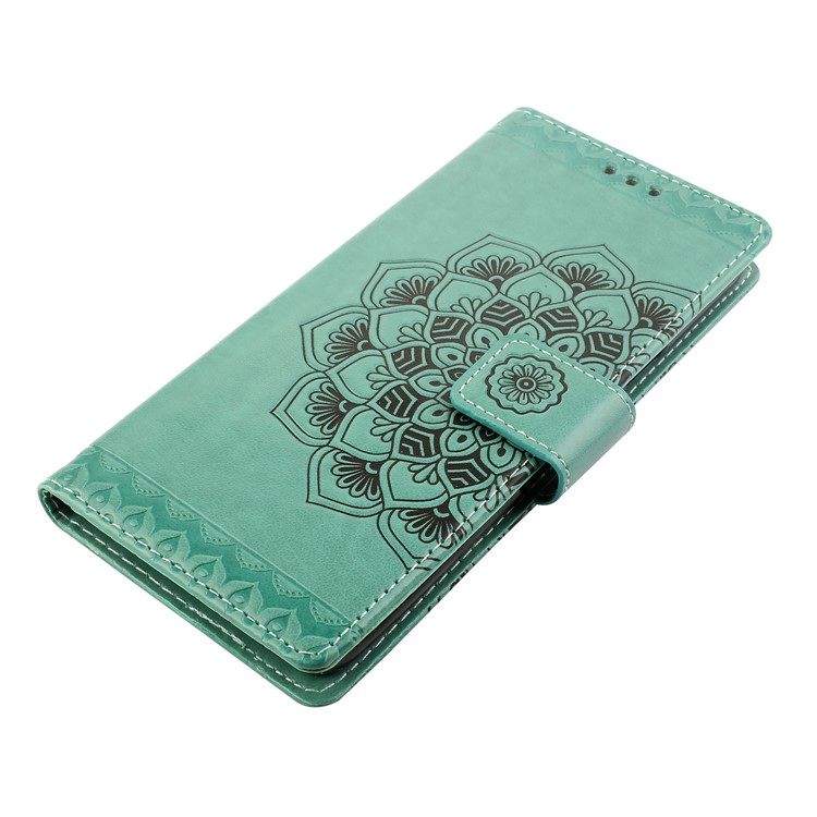Imprinted Mandala Pattern Leather Wallet Cell Phone Case with Stand for Samsung Galaxy S9 Plus SM-G965 - Green-3