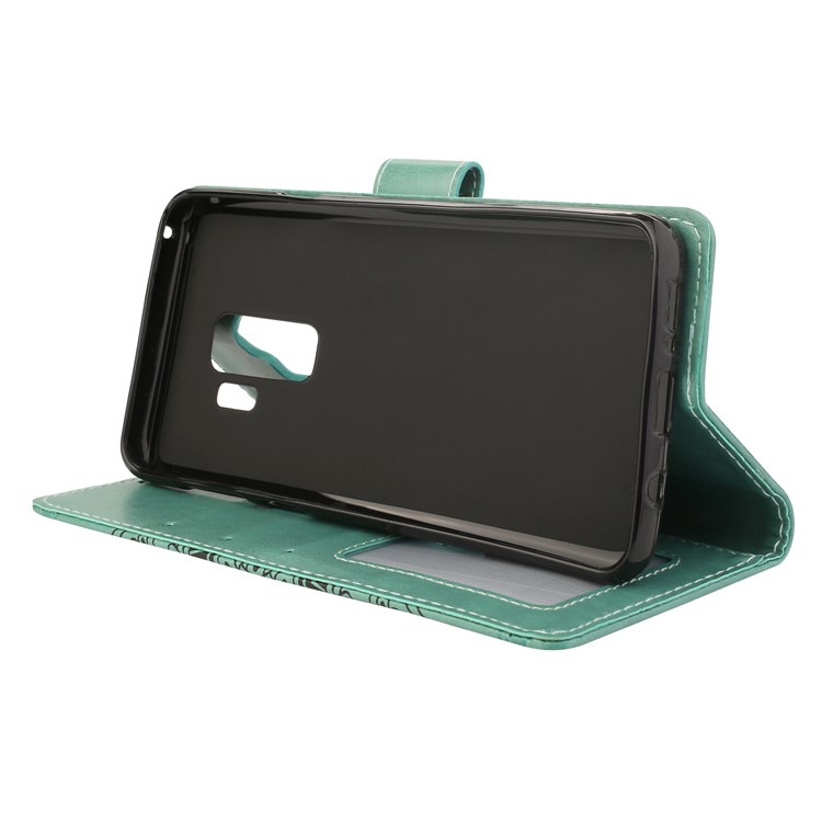 Imprinted Mandala Pattern Leather Wallet Cell Phone Case with Stand for Samsung Galaxy S9 Plus SM-G965 - Green-4