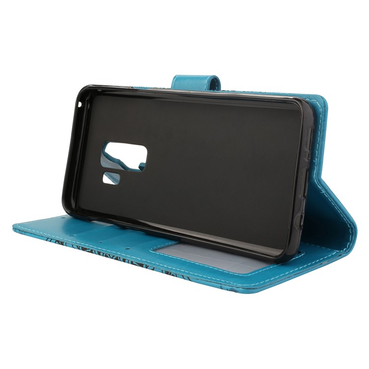 Imprinted Mandala Pattern Leather Wallet Mobile Phone Cover with Stand for Samsung Galaxy S9 Plus SM-G965 - Blue-4
