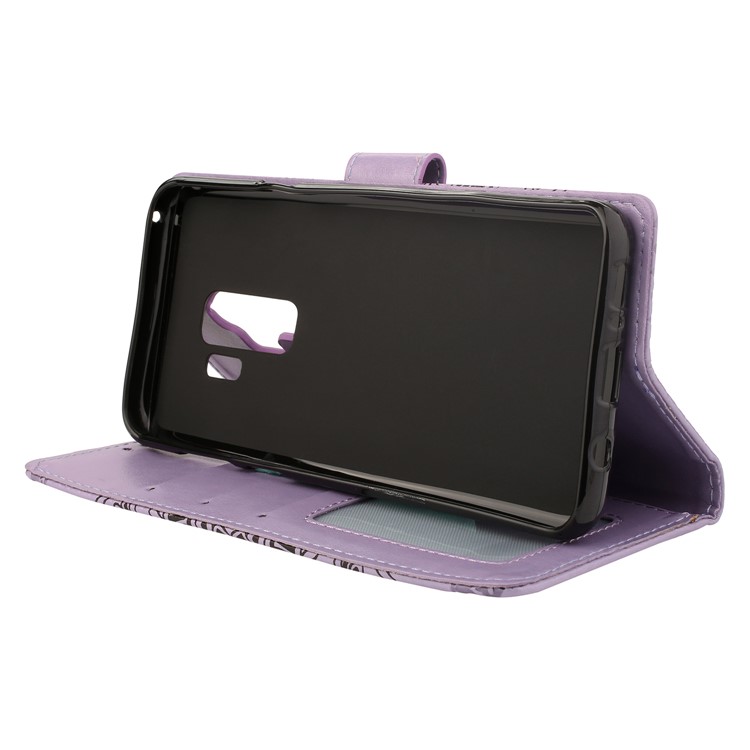 Imprinted Mandala Pattern Leather Wallet Cell Phone Cover with Stand for Samsung Galaxy S9 Plus SM-G965 - Purple-4