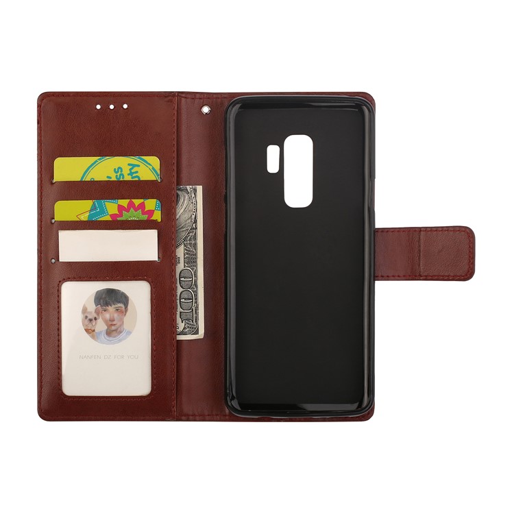 Imprinted Mandala Pattern Leather Wallet Protective Case with Stand for Samsung Galaxy S9 Plus SM-G965 - Brown-6