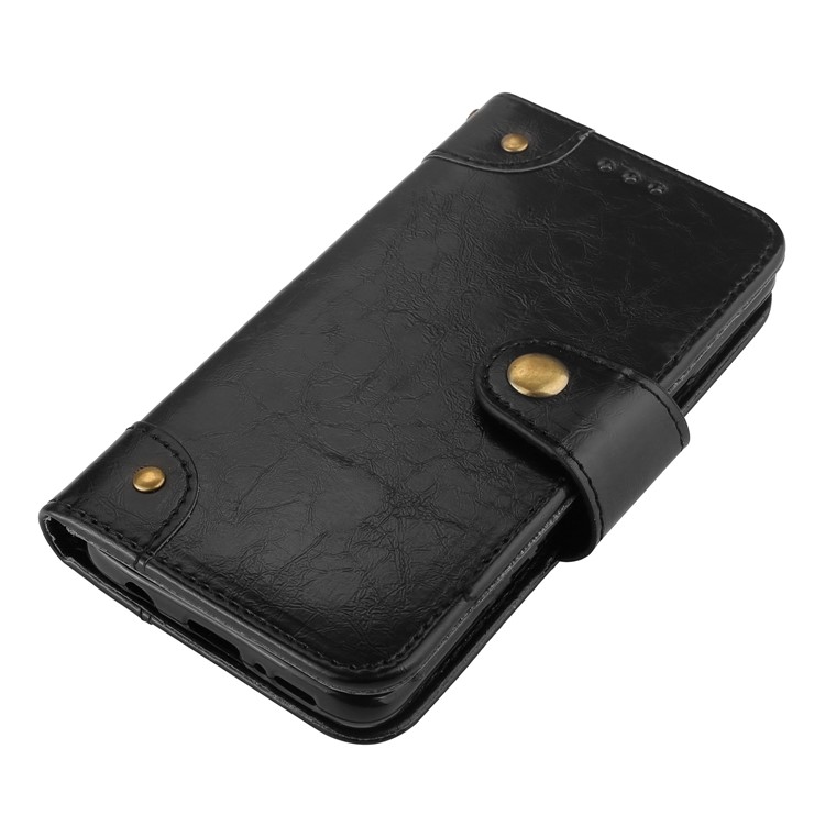 5-Slot Vintage Oil Wax Leather Wallet Stand Case for Samsung Galaxy S9 G960 - Black-3