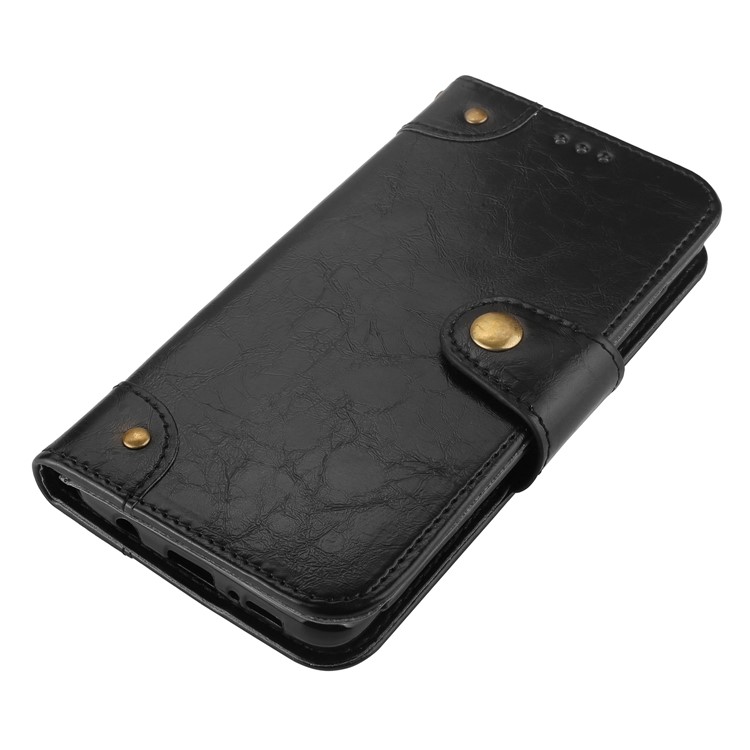 For Samsung Galaxy S9+ G965 5-Slot Vintage Oil Wax Leather Wallet Phone Case - Black-3