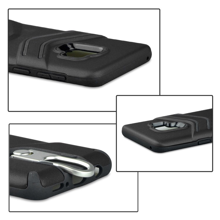 ANGIBABE Matte TPU + PC Hybrid Case with Metal Kickstand for Samsung Galaxy S9 SM-G960 - Black-5
