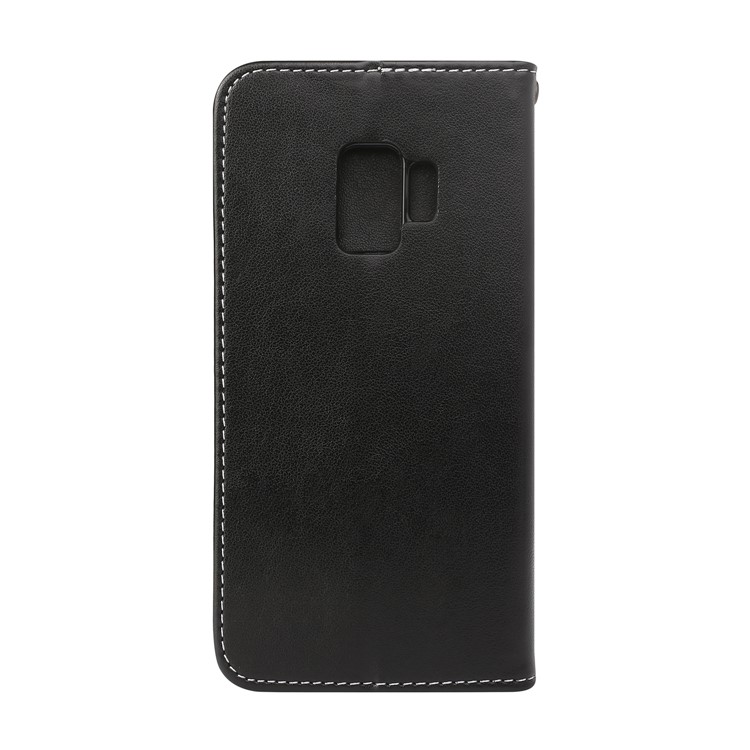 For Samsung Galaxy S9 G960 Imprint Flower Butterfly Leather Phone Case with Card Holders - Black-2