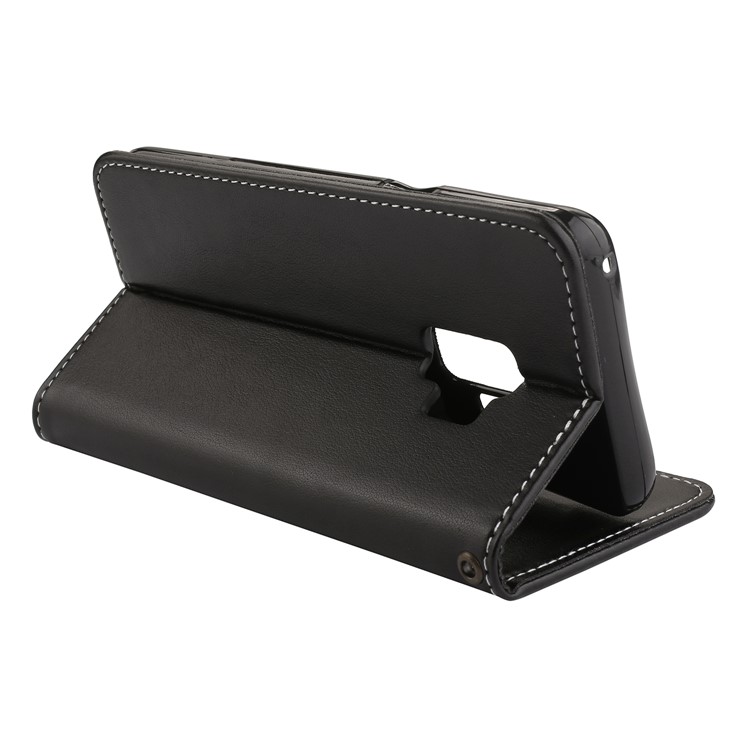 For Samsung Galaxy S9 G960 Imprint Flower Butterfly Leather Phone Case with Card Holders - Black-5