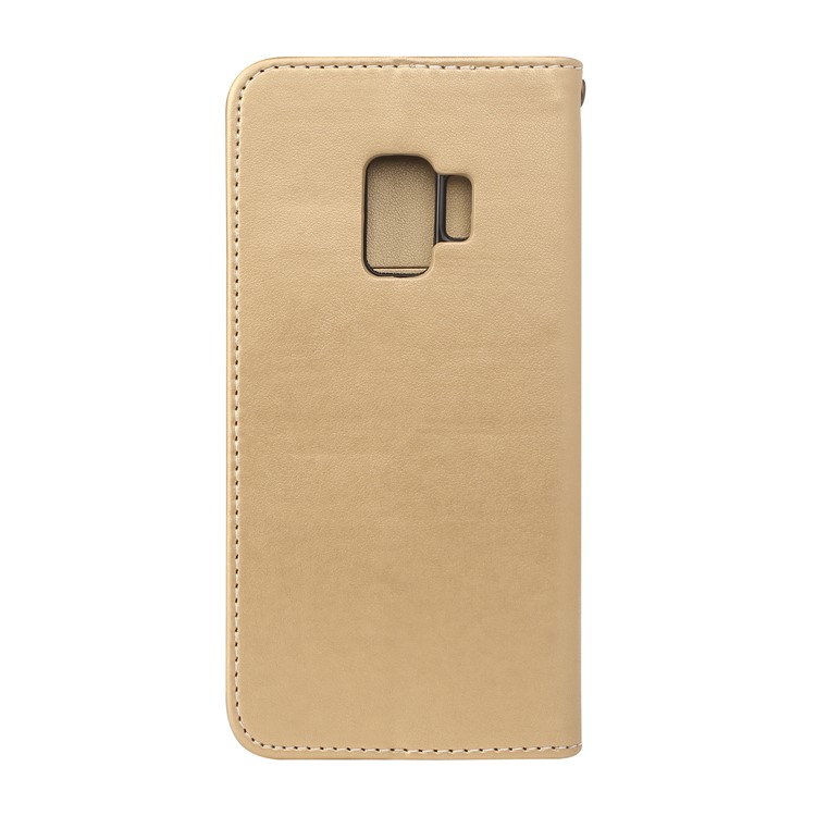 Imprint Butterfly Flower Leather Phone Case with Card Holders for Samsung Galaxy S9 G960 - Gold-2