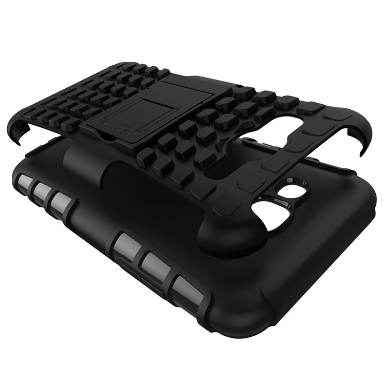 TPU PC Hybrid Case for Samsung Galaxy J5 SM-J500F with Kickstand - Black-3