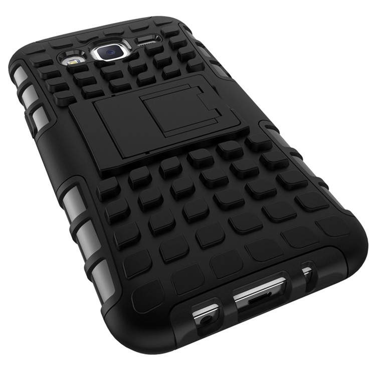 TPU PC Hybrid Case for Samsung Galaxy J5 SM-J500F with Kickstand - Black-4
