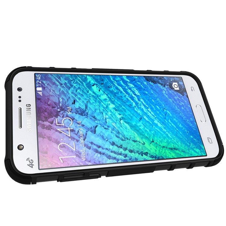 TPU PC Hybrid Case for Samsung Galaxy J5 SM-J500F with Kickstand - Black-5