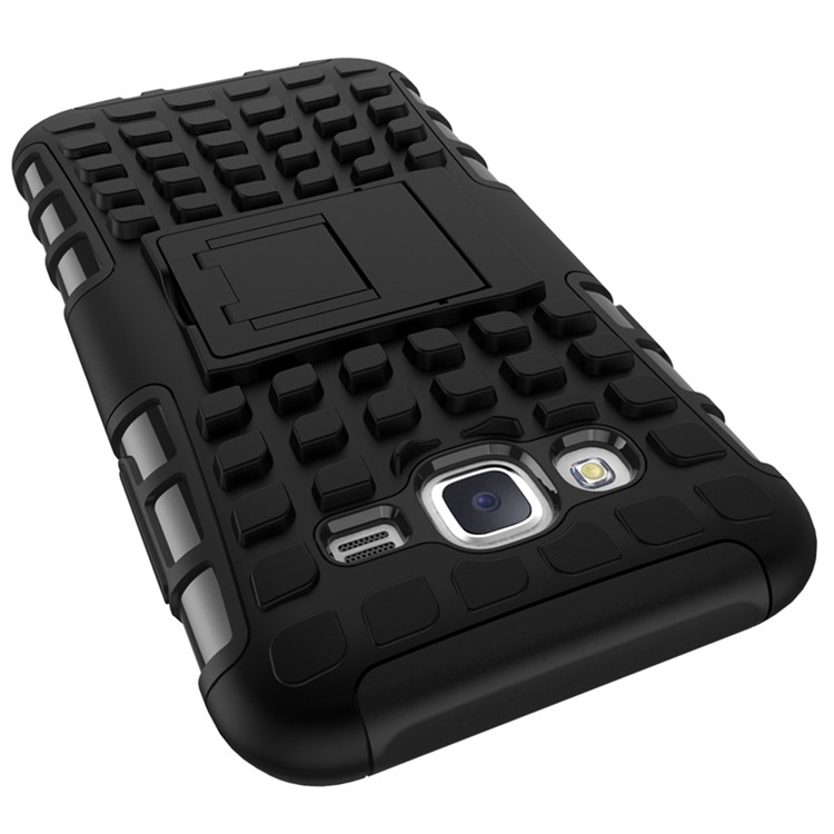TPU PC Hybrid Case for Samsung Galaxy J5 SM-J500F with Kickstand - Black-7