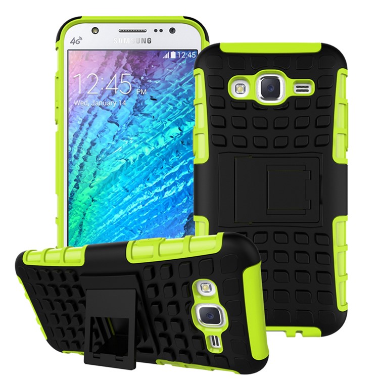 TPU PC Phone Case for Samsung Galaxy J5 SM-J500F with Kickstand - Green-1