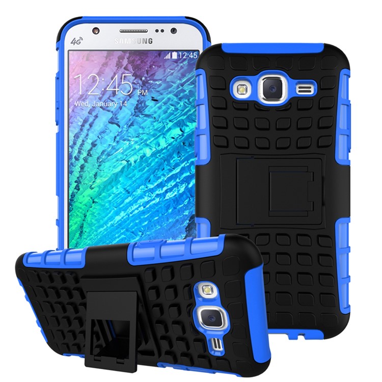 TPU PC Hybrid Case for Samsung Galaxy J5 SM-J500F with Kickstand - Blue-1