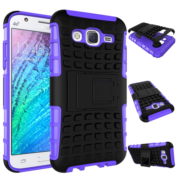 TPU PC Hybrid Case for Samsung Galaxy J5 SM-J500F with Kickstand - Purple-2