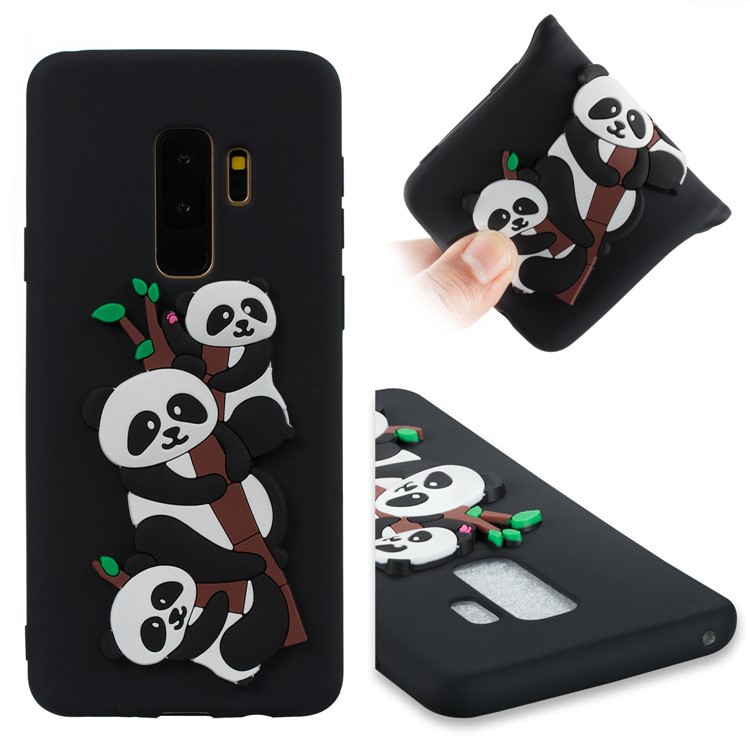 Lovely 3D Panda Pattern TPU Case for Samsung Galaxy S9+ SM-G965 - Black-1