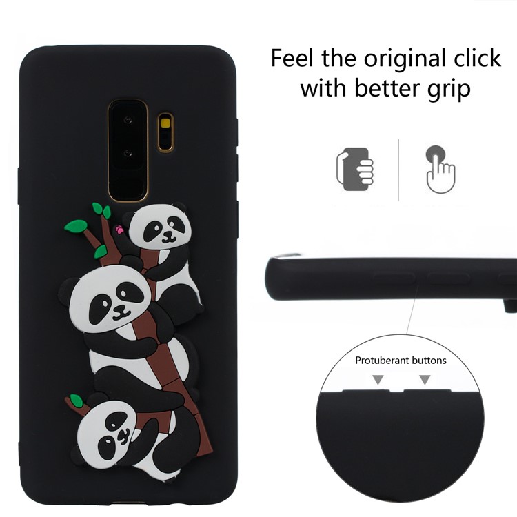 Lovely 3D Panda Pattern TPU Case for Samsung Galaxy S9+ SM-G965 - Black-3