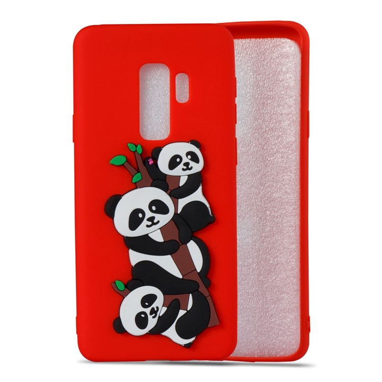 Lovely 3D Panda Pattern TPU Back Case for Samsung Galaxy S9+ SM-G965 - Red-4