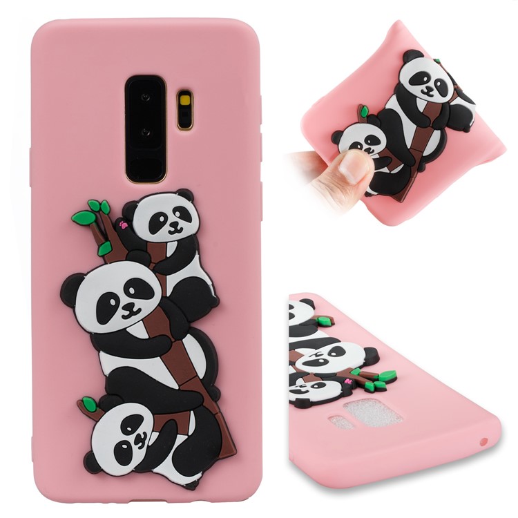 Lovely 3D Panda Pattern TPU Shell Cover Case for Samsung Galaxy S9+ SM-G965 - Pink-1
