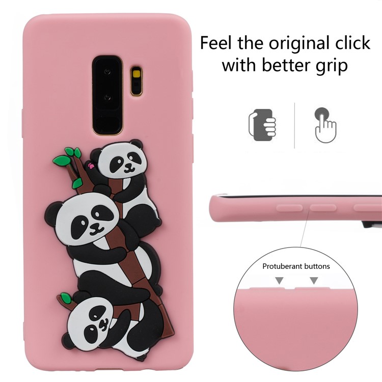 Lovely 3D Panda Pattern TPU Shell Cover Case for Samsung Galaxy S9+ SM-G965 - Pink-3