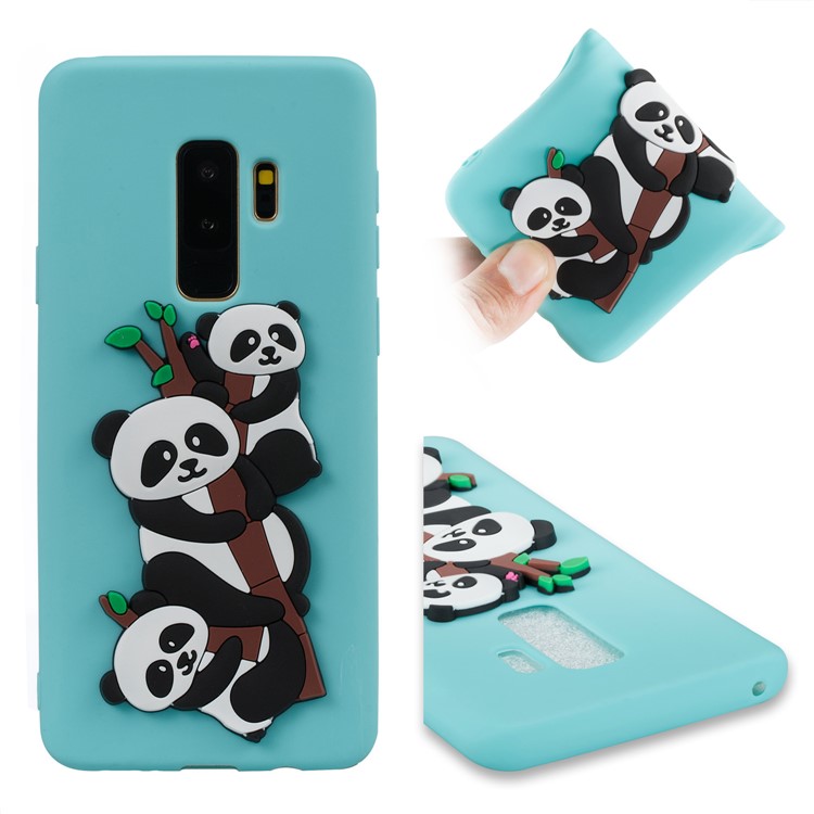 Lovely 3D Panda Pattern TPU Cover for Samsung Galaxy S9+ SM-G965 - Baby Blue-1