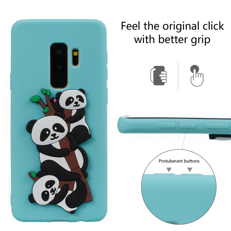 Lovely 3D Panda Pattern TPU Cover for Samsung Galaxy S9+ SM-G965 - Baby Blue-3